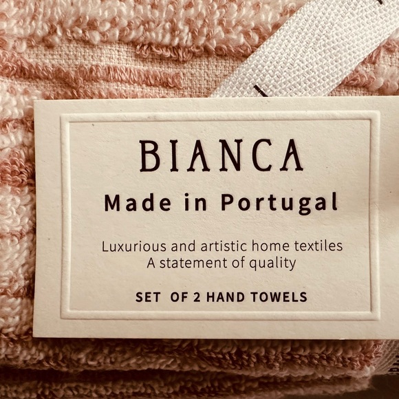 🎁BIANCA Made in Portugal - Hand Towel Set - 2 Pieces - Pink Marble - Picture 3 of 3